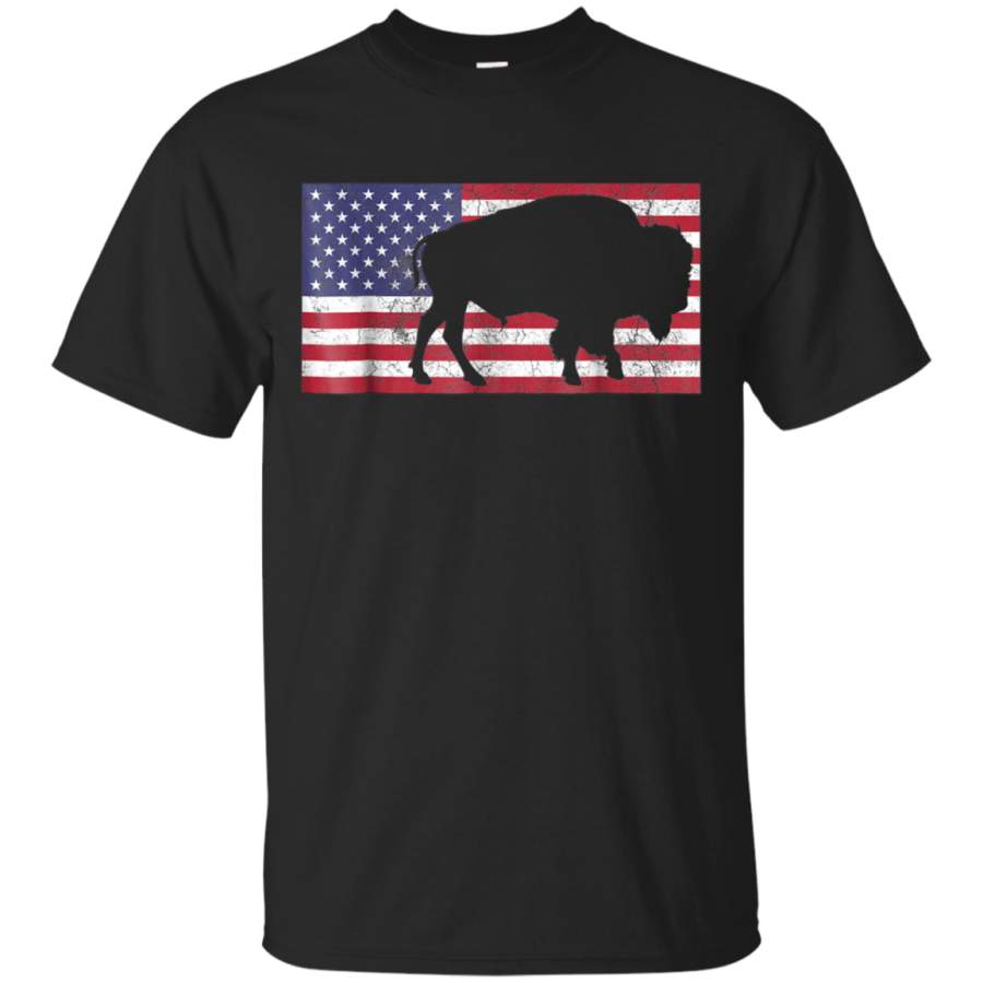 AGR American Flag Shirt Patriotic USA Buffalo Bison 4th of July