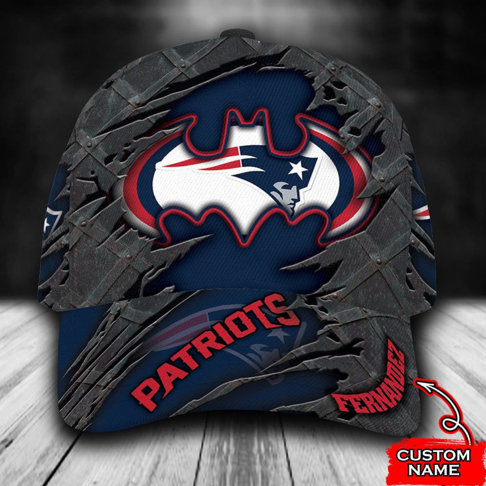 Personalized New England Patriots Batman Logo All Over Print 3D Baseball Cap – Navy