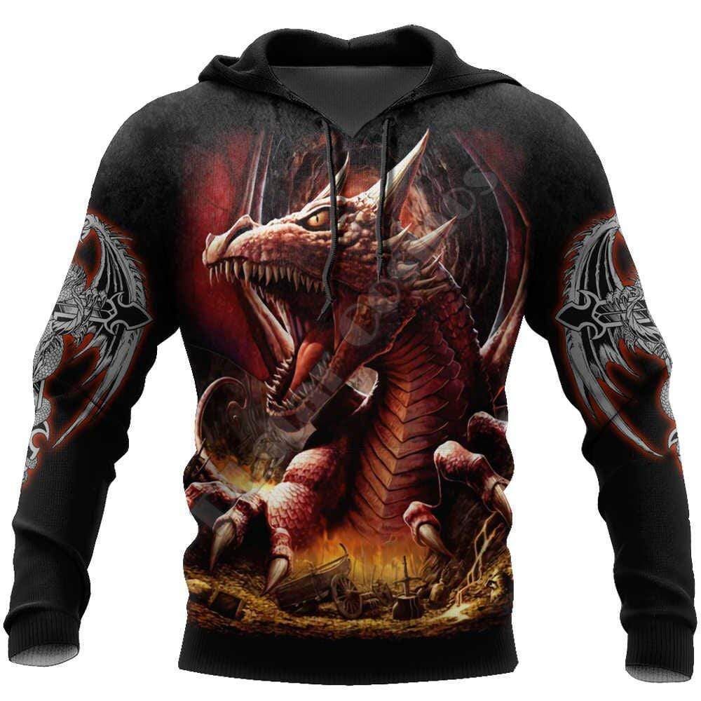 Armor Tattoo and Dungeon Dragon Fire Orange Cool Design 3D Printed Sublimation Hoodie Hooded Sweatshirt Comfy Soft And Warm For Men Women S to 5XL CTC16011472