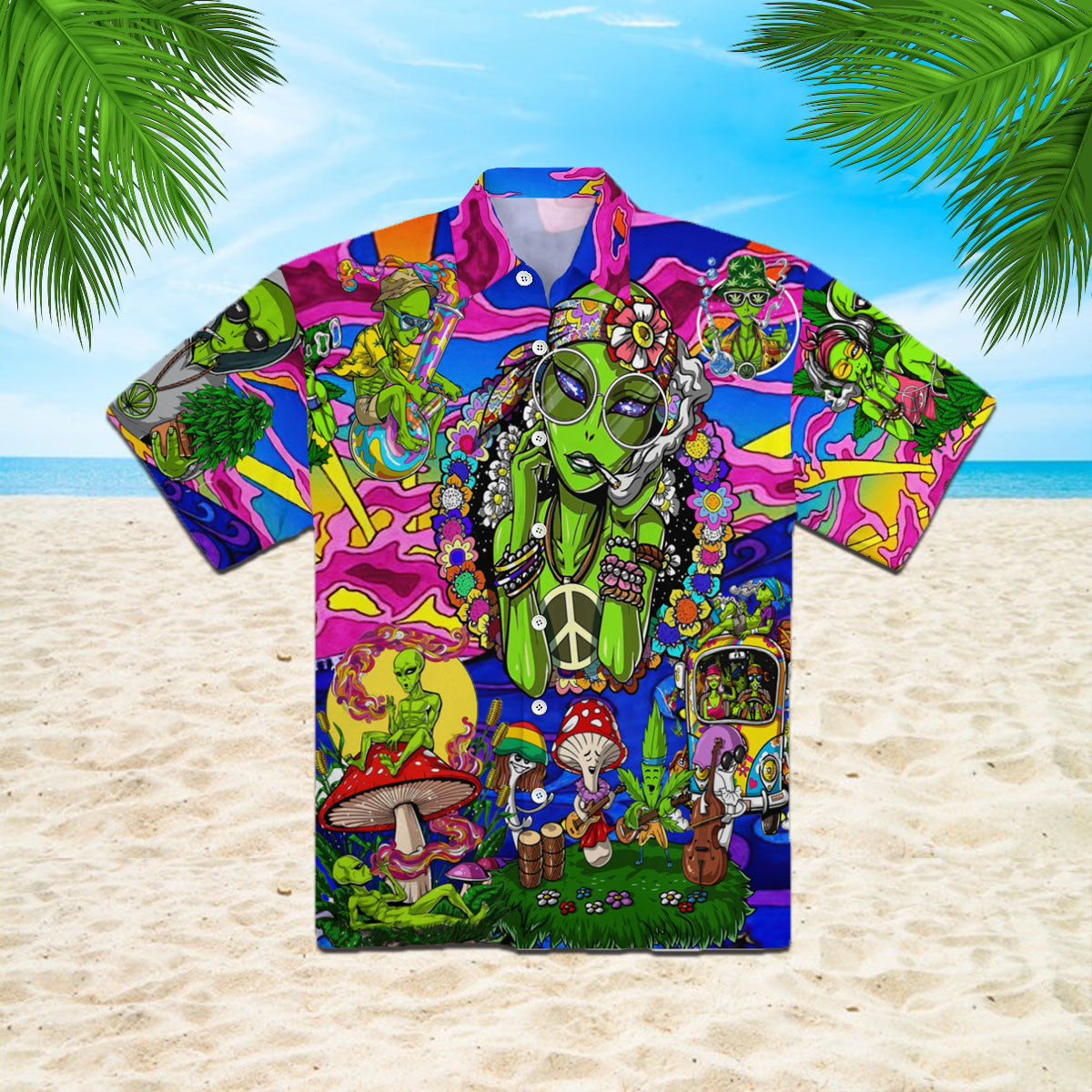 Oragontee Hippie Alien Hawaii Shirt For Men Women Adult Ha106702