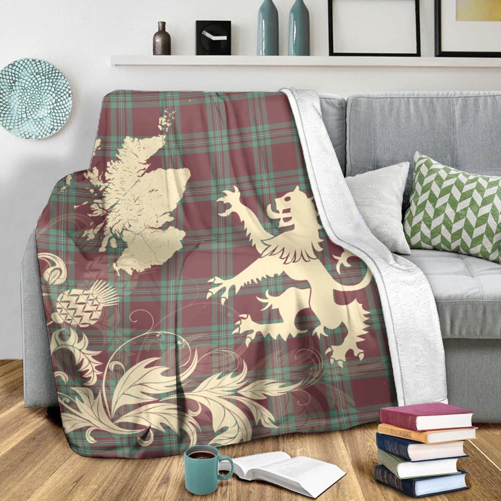 Tartan Blanket Macgregor Hunting Ancient Tartan Scotland Lion Thistle Map Plaid Blanket