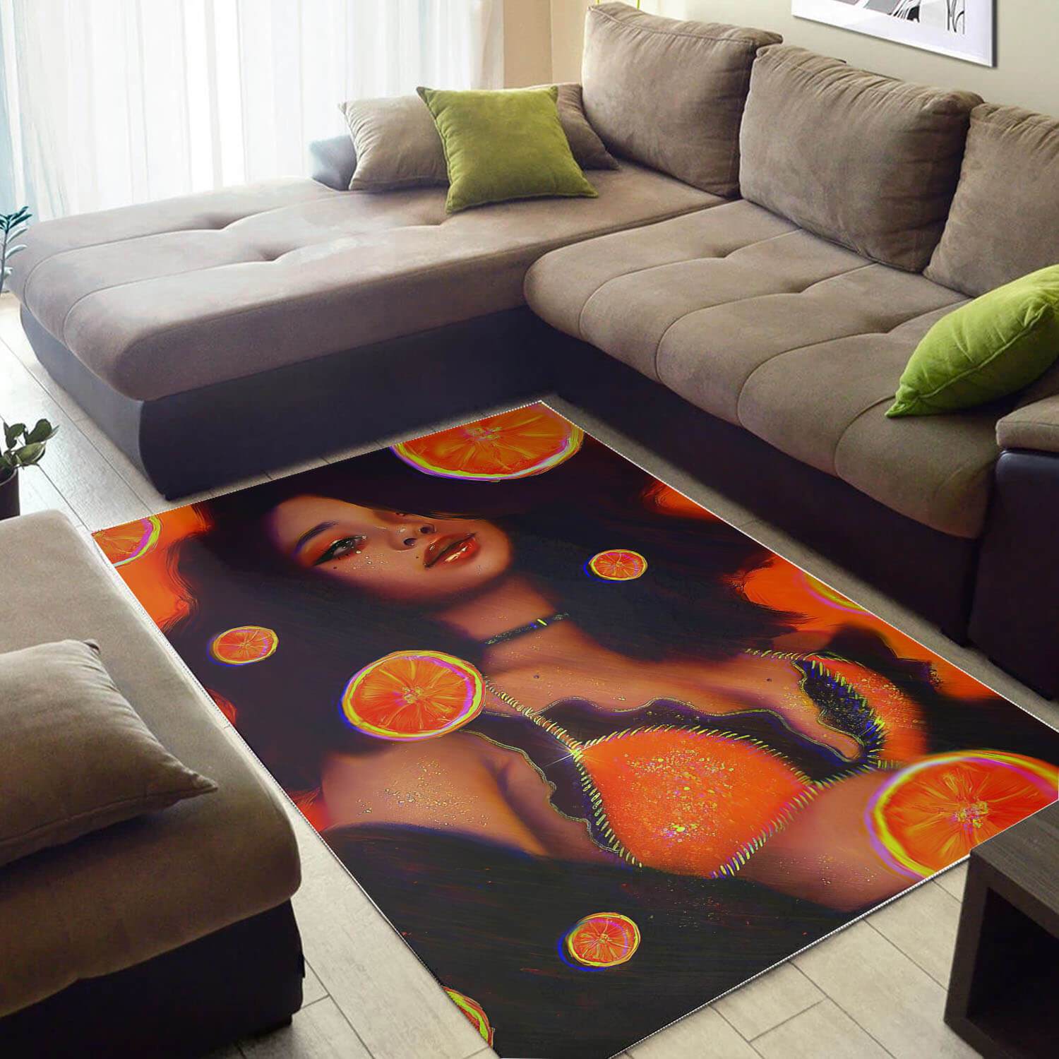 Afrocentric Rugs Beautiful Black Woman Carpet African Design Modern African Themed Living Room WBG20730