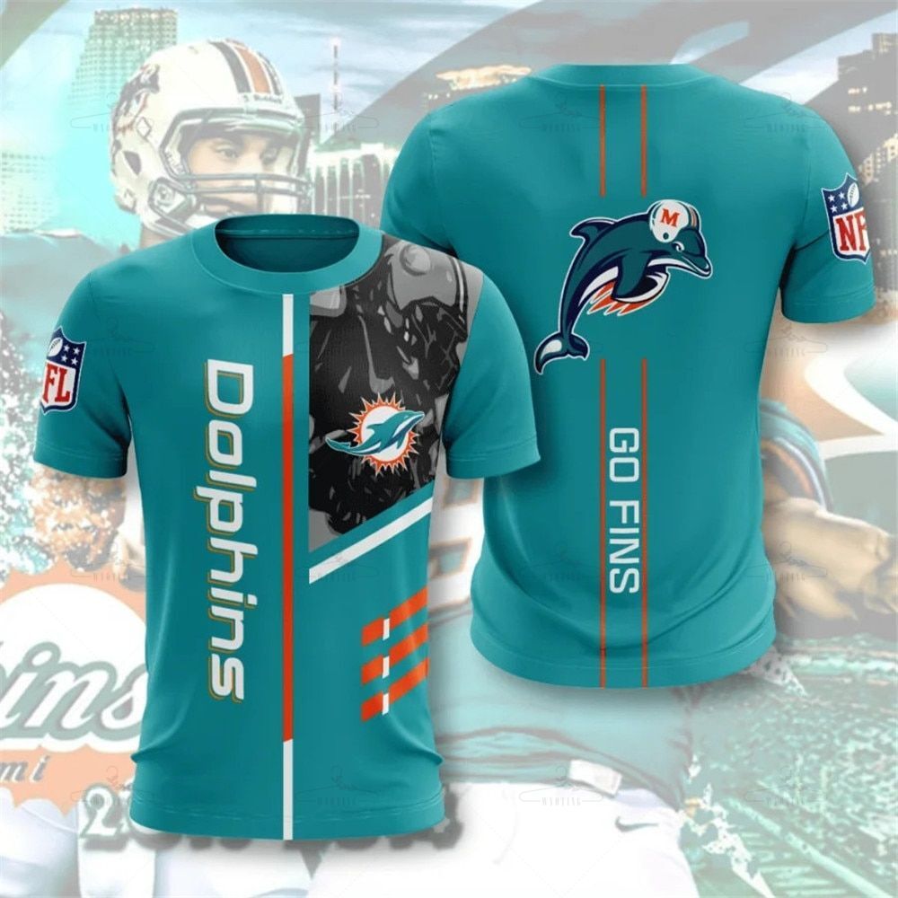 Miami Dolphins T-Shirt 3D Performance Short Sleeve