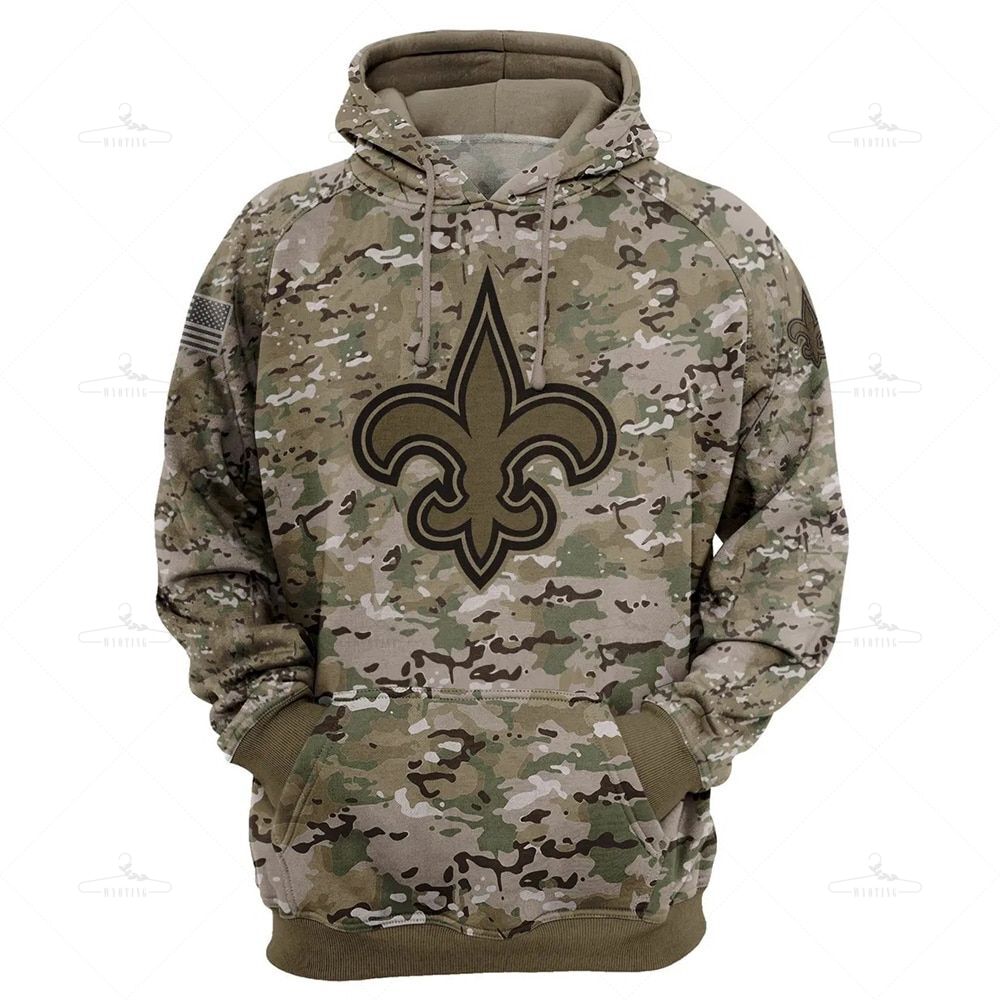 New Orleans Saints Hoodie Army Graphic Sweatshirt Pullover Gift S