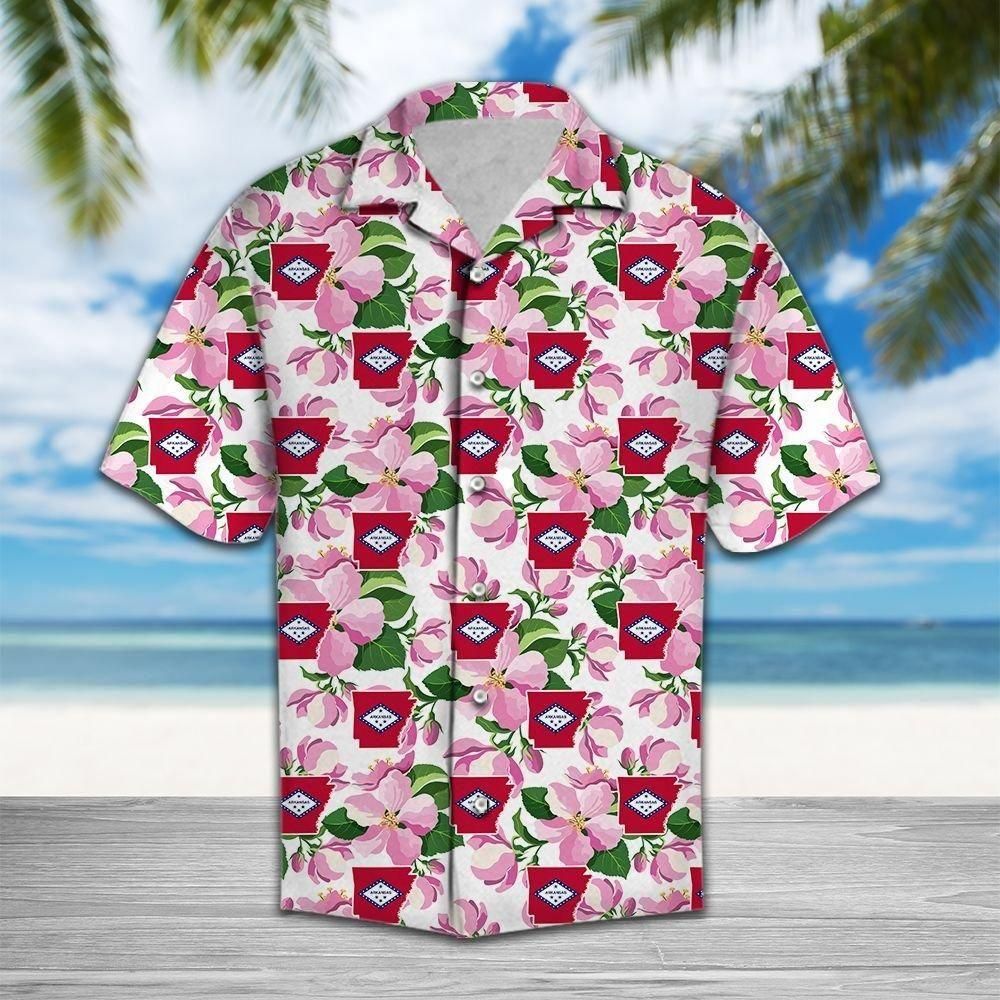 Arkansas Apple Blossom Aloha Hawaiian Shirt Colorful Short Sleeve Summer Beach Casual Shirt For Men And Women