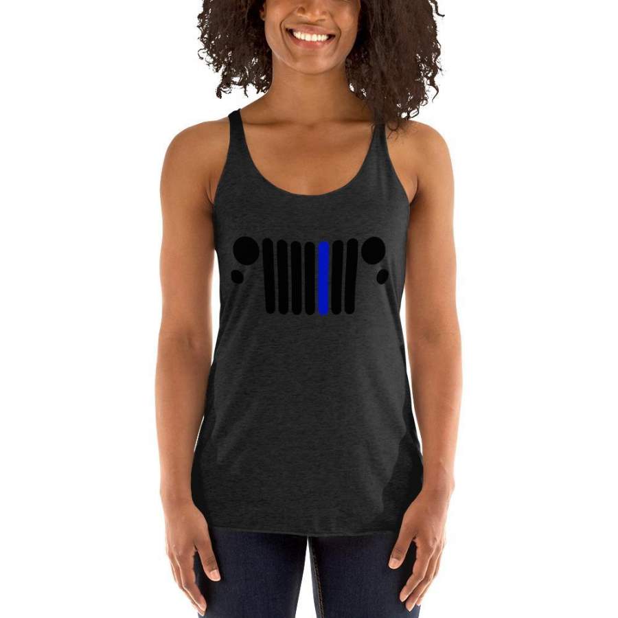 Jeep Grill, Blue Lives Matter, Police, Back The Blue Women’S Racerback Tank Lt11