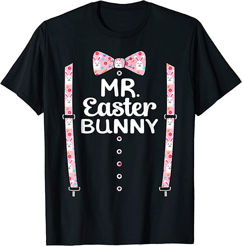 Mr. Easter Bunny Boys Easter Suspenders Funny Kids Easter T-Shirt