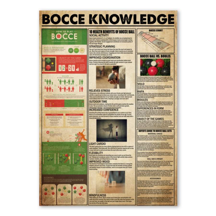 Bocce Knowledge Special Unique Custom Design Canvas Gift For Boccie Lovers