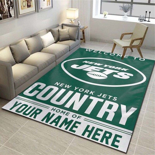 New York Jets Personalized Rug, Team Living Room Carpet, Customized Floor Decor