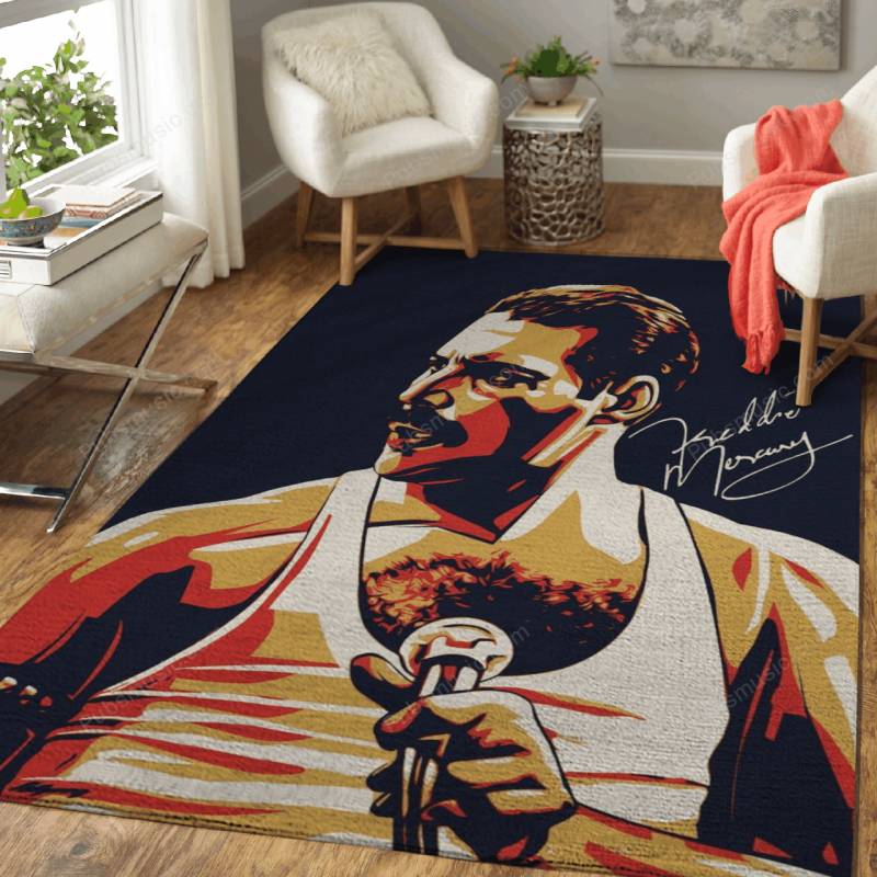 Freddie Mercury Pop Art – Musicians Area Rug Carpet