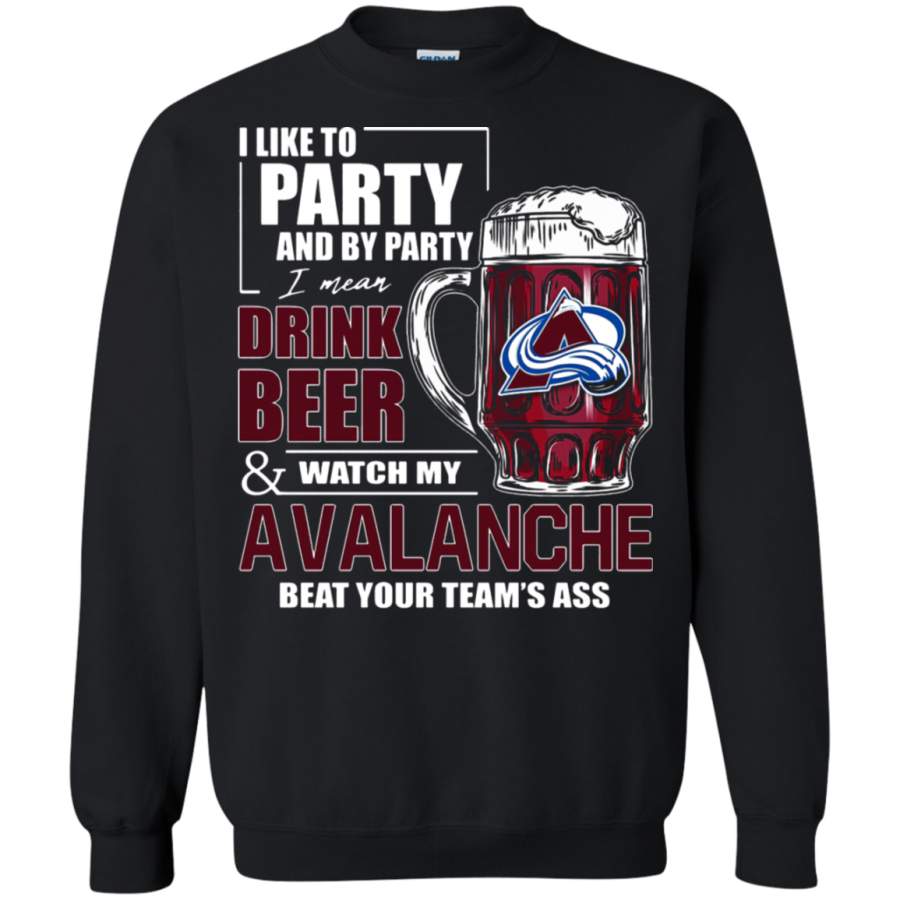 AGR I Like To Drink Beer & Watch My Colorado Avalanche Ice Hockey Sweatshirt