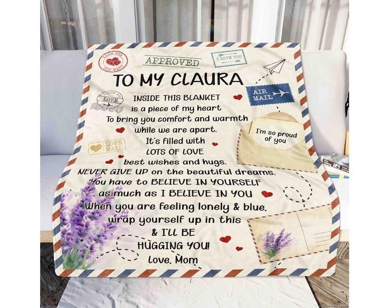 [Personalized Name] Air Mail Gift For Daughter Claura I Believe In You Fleece Blanket, Sherpa Blanket, Gift For Parent, Family Member, Friends Gift, Christmas Gift, Home Decor, Home Living