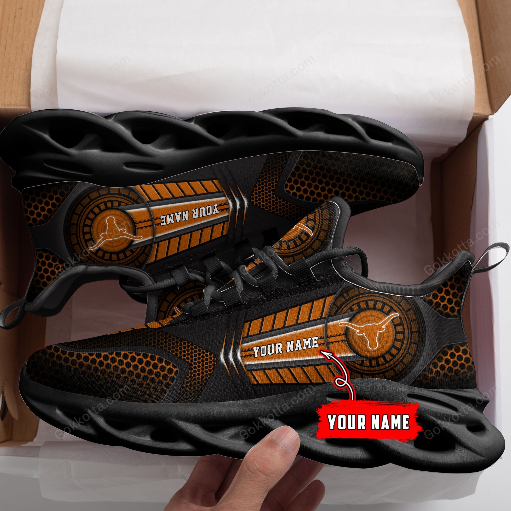 Texas Longhorns Personalized Max Soul Shoes Ths21082322