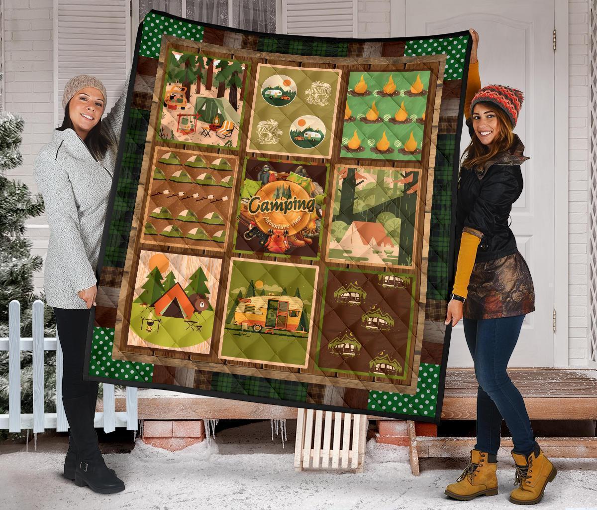 Camping Quilt Blanket Funny Gift For Camping Lover HH19