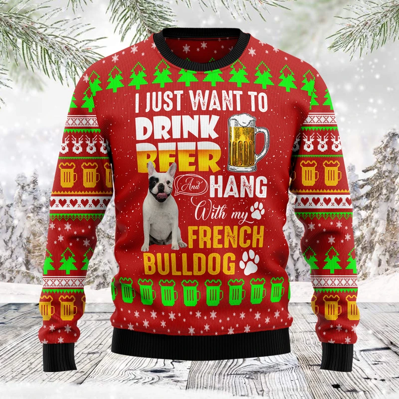 French Bulldog Ugly Christmas Sweater | For Men & Women | Adult | Us6060