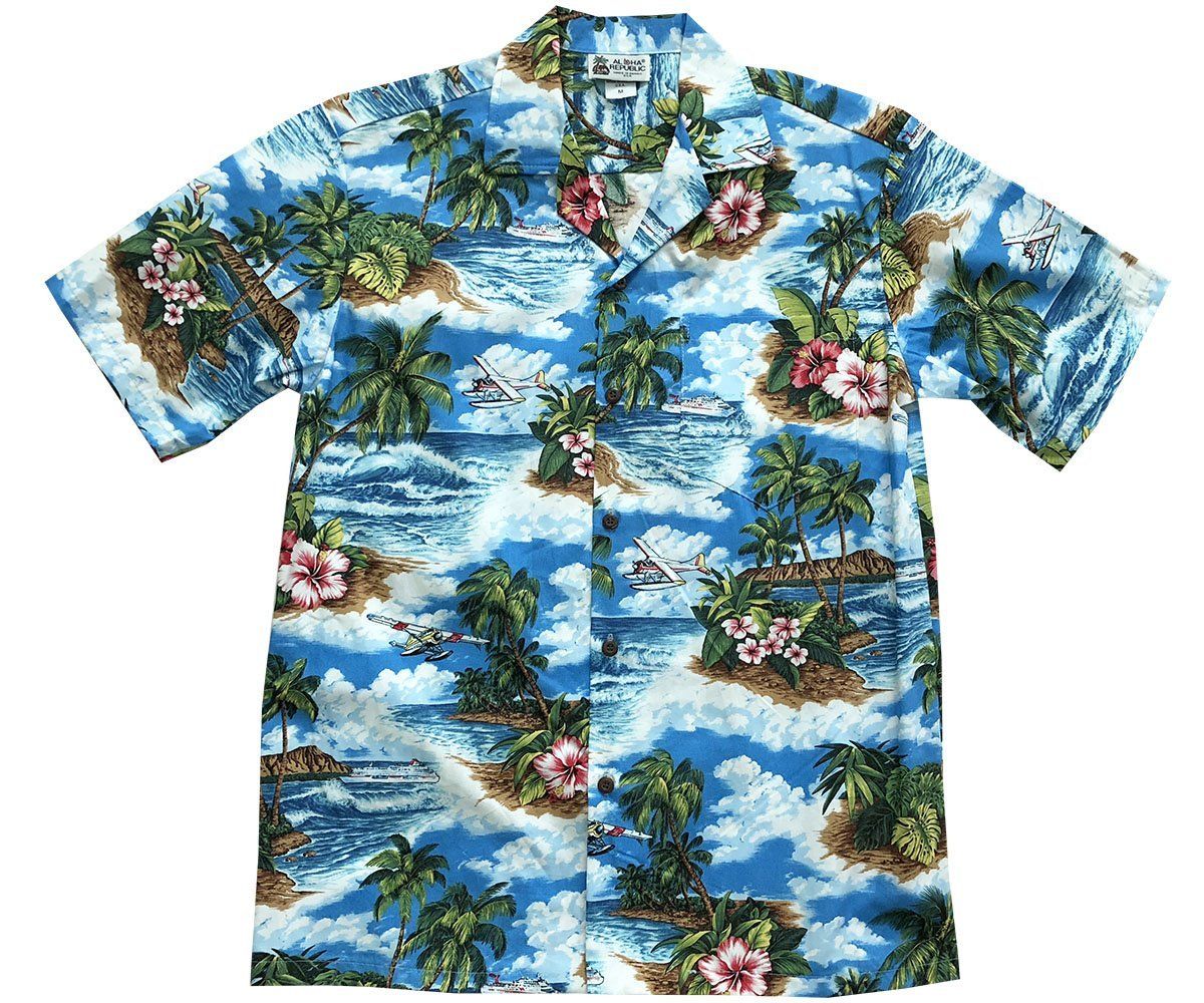 Water Landing Blue Hawaii Shirt Ha7966