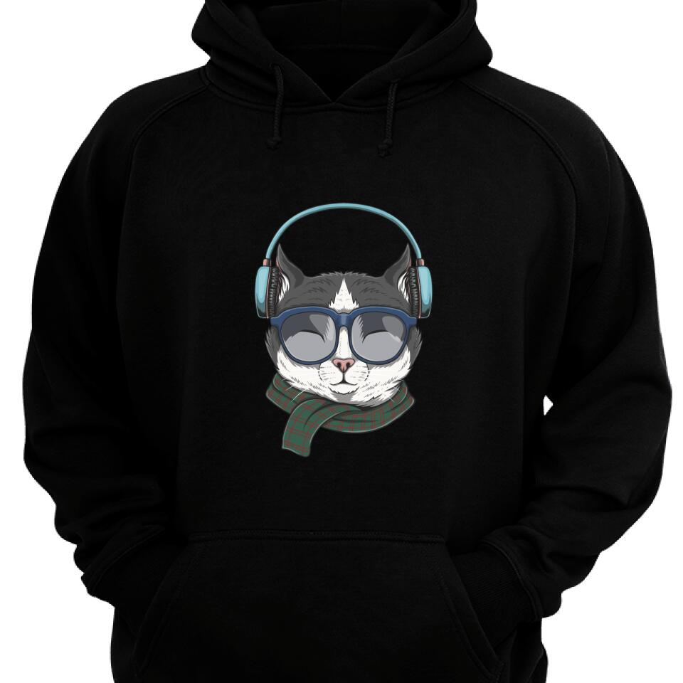 Cat Wears Headphones Hoodie, Best Gift For Cat Lover – Trending Personalized