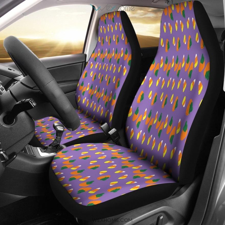 Trick Or Treat Purple Candy Corn Car Seat Covers Car Accessories 2021