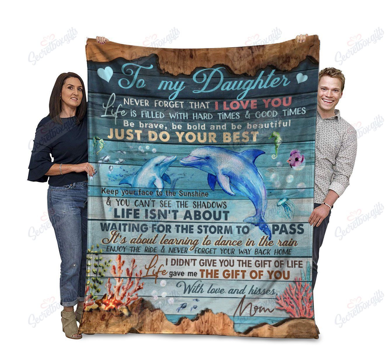 Dolphin To My Daughter Never Forget That I Love You YQ2402500CL Fleece Blanket