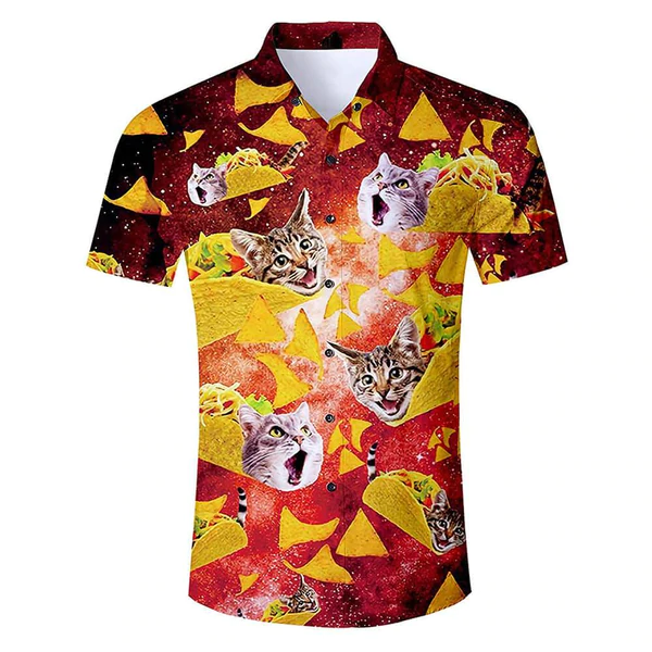 Red Taco Cat Funny Aloha Hawaii Shirts For Men Women Ha86036