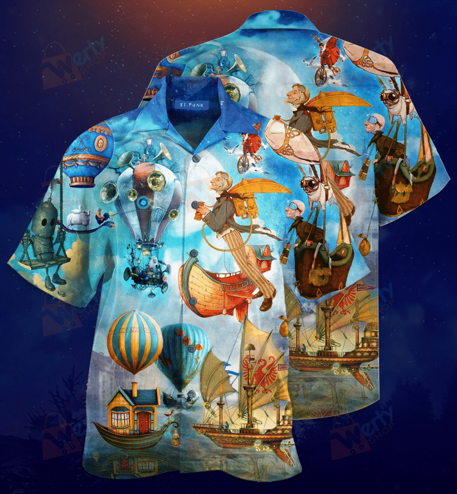 Flying Steampunk World Hawaii Shirt Ha111804