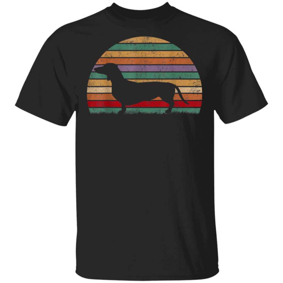 Retro Vintage Doxie Dachshund Dog Breed 70s Silhouette Gift TShirt