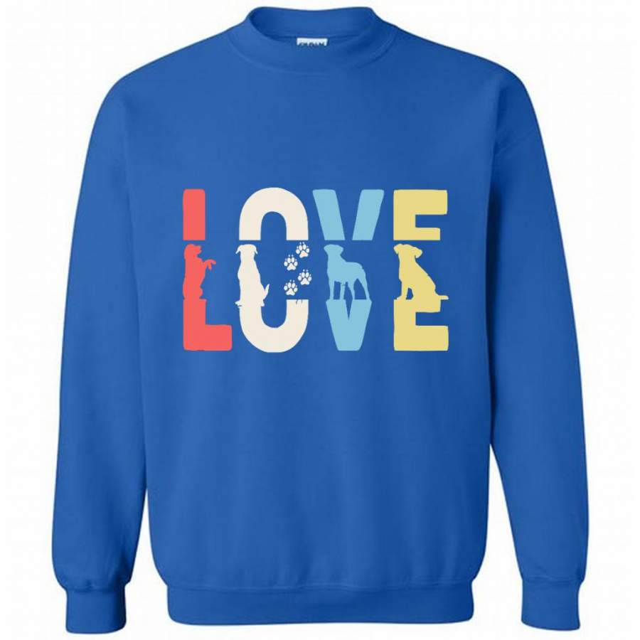 Love Dog Classic Vintage Retro Design – Gildan Crewneck Sweatshirt