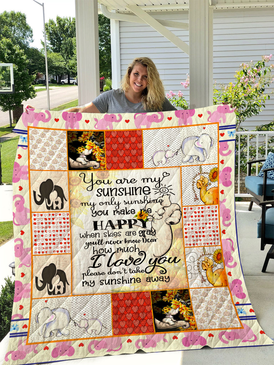 White Elephant  Shadow Of Elephant  You Are My Sunshine  My Only Sunshine  You Make Me Happy  Quilt Blanket