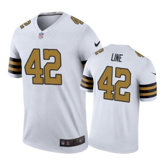 New Orleans Saints 42 Zach Line Color Rush White 3D Jersey