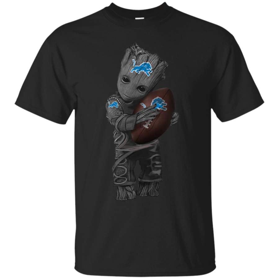 Amazing tee Baby Groot Detroit Lions football shirt Cotton t shirt