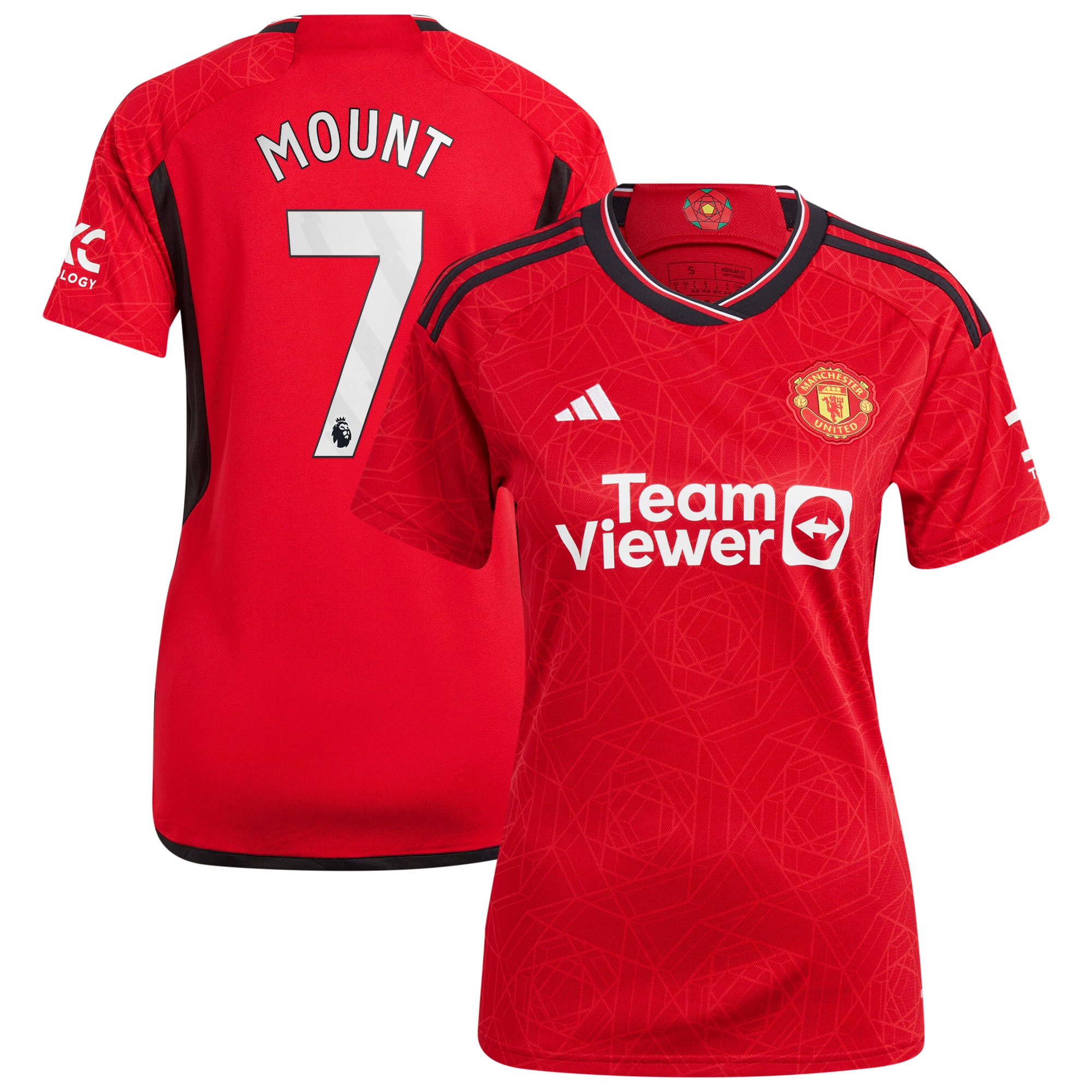 Mason Mount Manchester United Women's 2023/24 Home Replica Player Jersey – Red