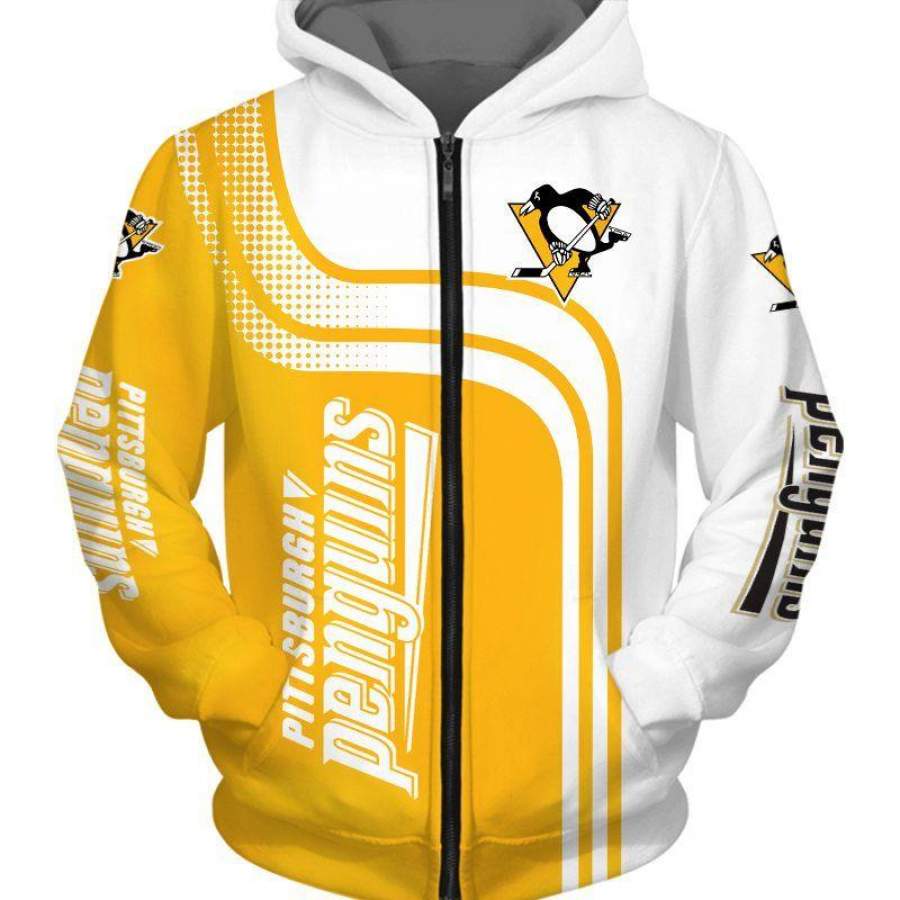 Pittsburgh Penguins Zipper Hoodie 3D Style3888 All Over Printed