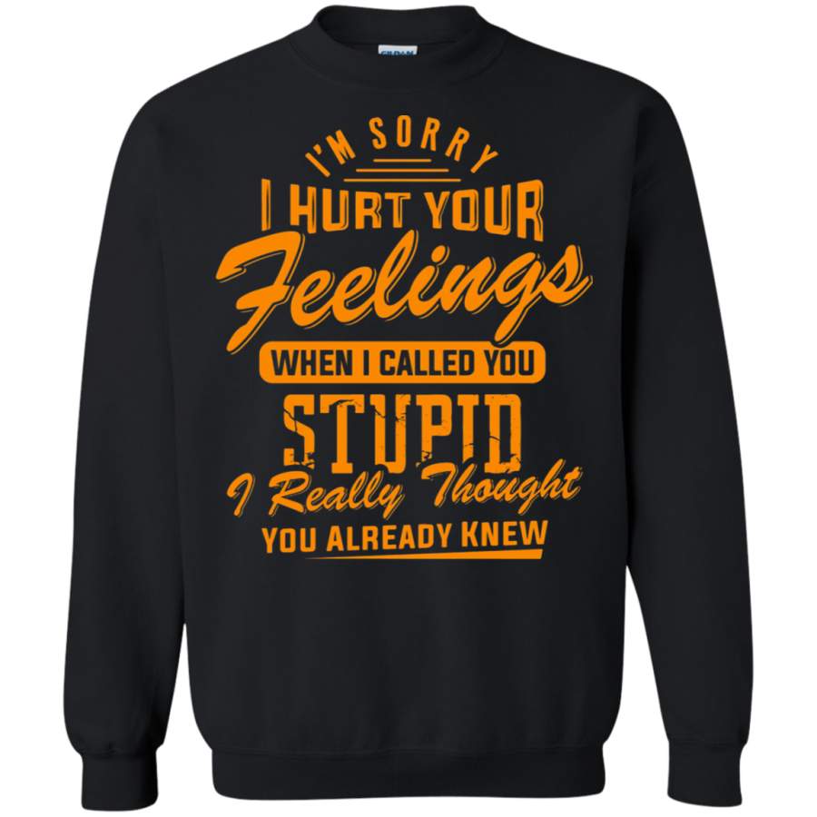 AGR I_m Sorry I Hurt Your Feelings When I Called You Stupid Sweatshirt