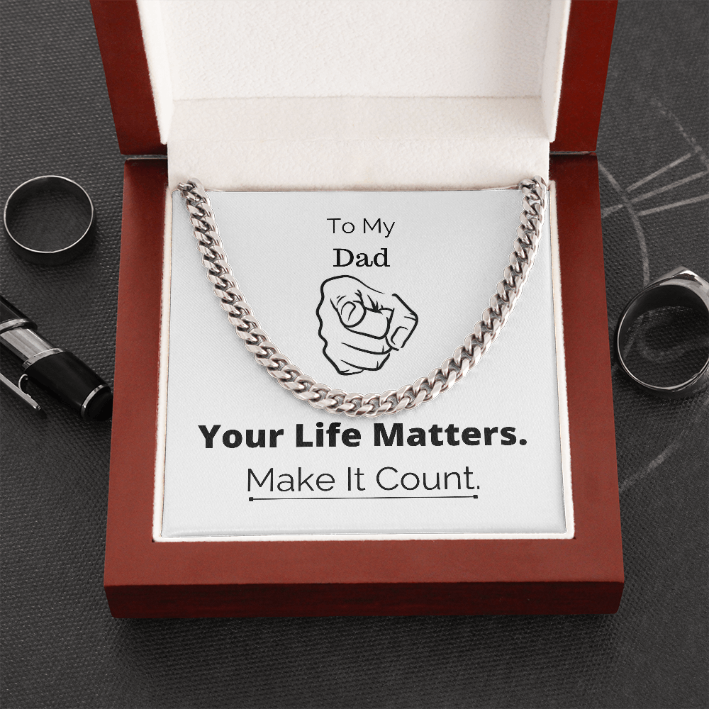 You Matter, All Lives Matter, Police Lives Matter, Motivational Quotes, Christian Gifts, Sentimental Gift, Christmas Gift, Blue Lives Matter, Asian Lives Matter, Cuban Link Chain, Cuban Chain, Cuban Chain Necklace, Gift For Him, To My Dad