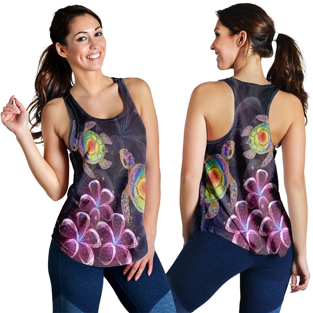 Hawaiian Galaxy Turtle Hibiscus Racerback Tank Ha92699