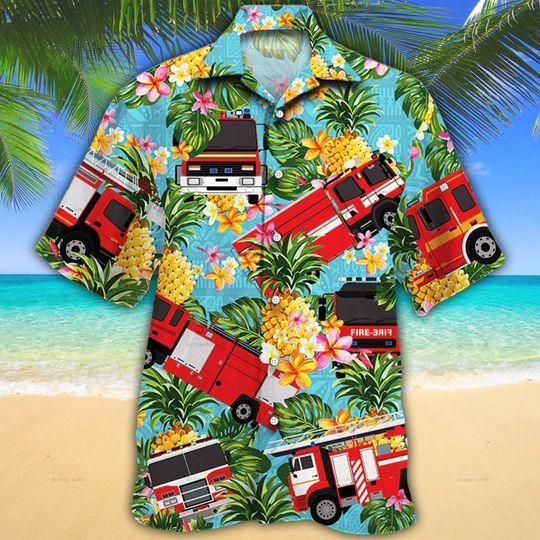 Firefighter Cars Pineapple Hawaii Shirt For Men Women Adult Ha83850