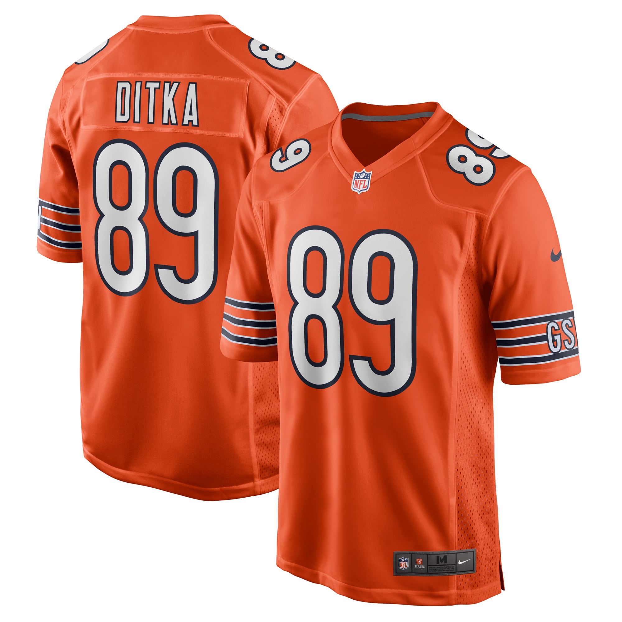 Men’s Chicago Bears Mike Ditka Orange Retired Player Jersey