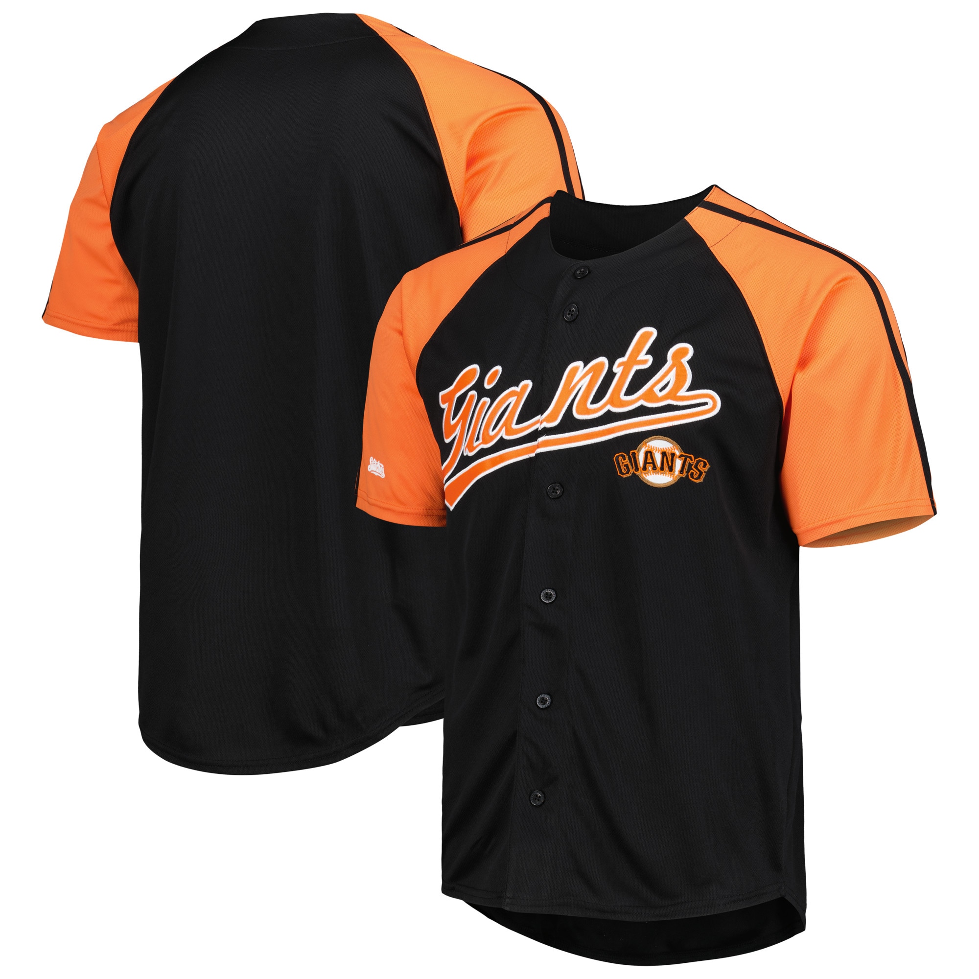 Men’s San Francisco Giants Stitches Black Button-Down Raglan Fashion Jersey