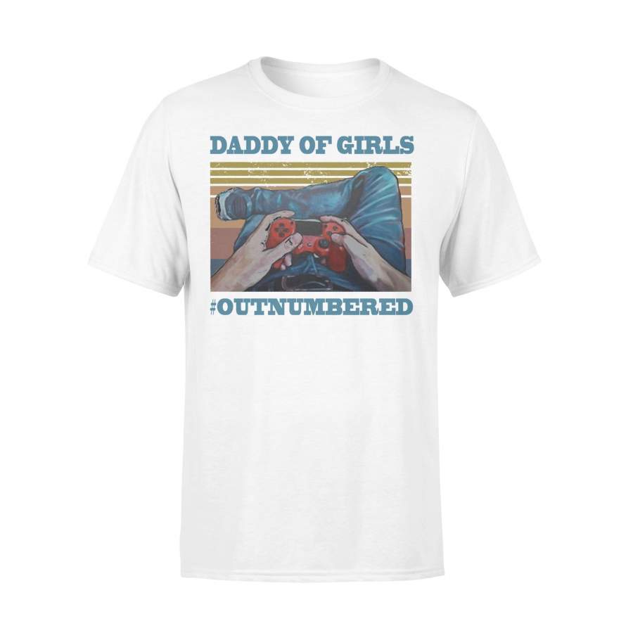 Gamer Daddy Of Girls #outnumbered Vintage T-shirt