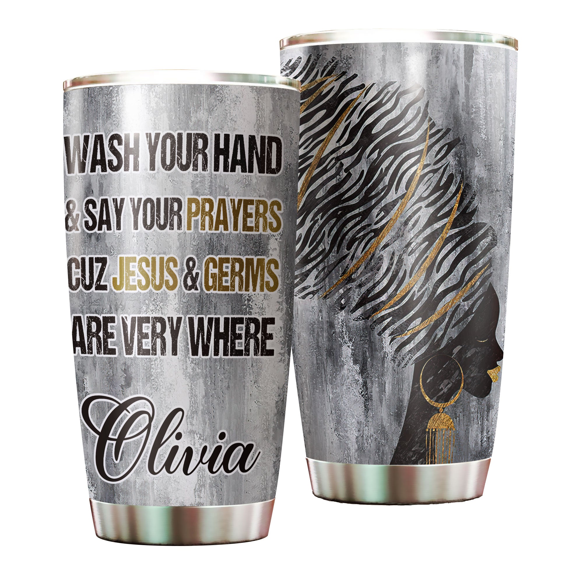 Personalized Black Women Prayers Stainless Steel Tumbler – Double-Walled Insulation Vacumm Flask – Gift For Black Queen, International Women’S Day, Hippie Girls