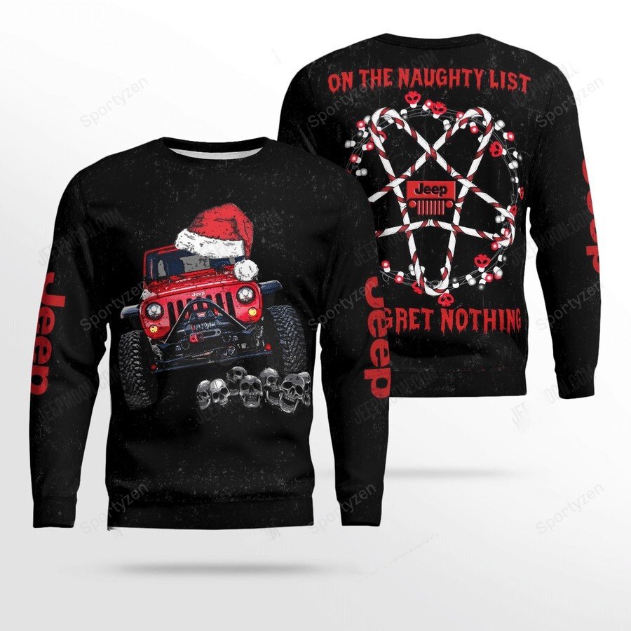 Jeep Star On The Naughty List Christmas Sweater Lt11