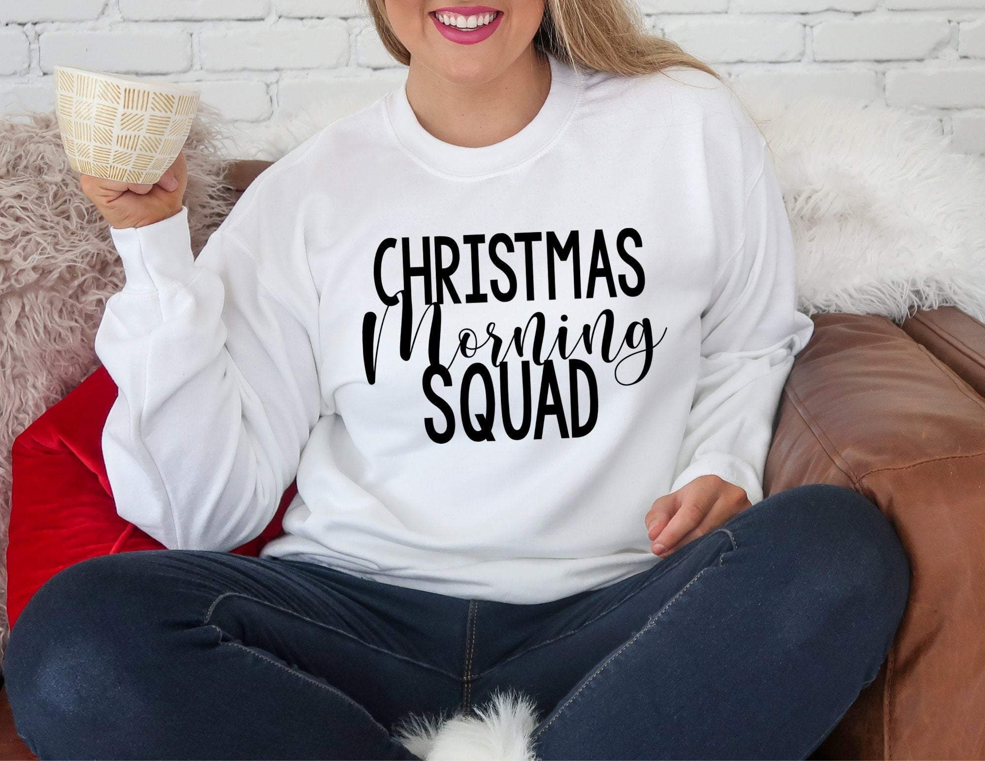 Christmas Morning Squad Sweatshirt, Matching Christmas Sweaters, Family Christmas Sweatshirt, Christmas Shirts, Christmas Sweater T-Shirt Hoodie All Color Size S-5Xl