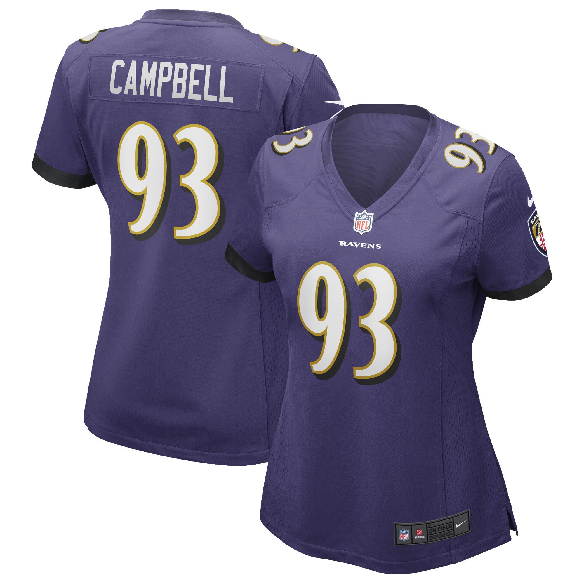 Calais Campbell Baltimore Ravens Womens Game Player Jersey – Purple NFL