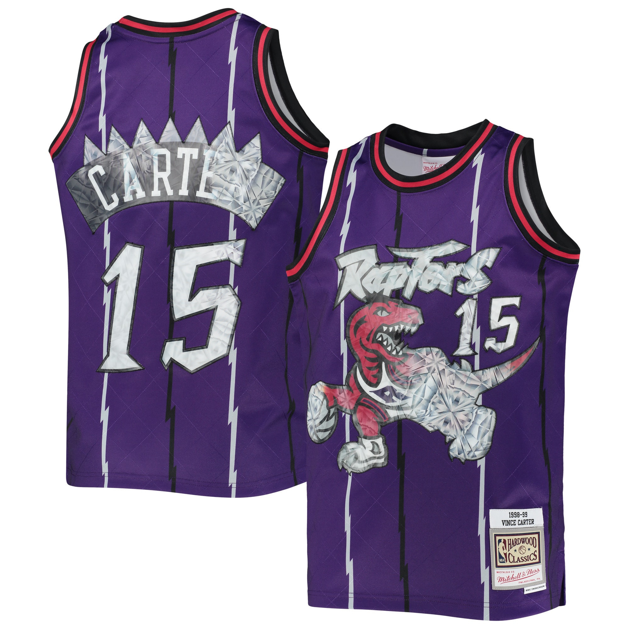 Vince Carter Toronto Raptors Mitchell & Ness Hardwood Classics 75th Anniversary Diamond Jersey NBA