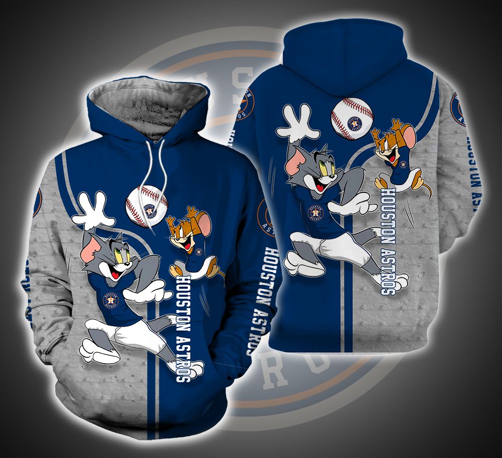 Houston Astros Ft. Tom and Jerry 3D Printed Hoodie