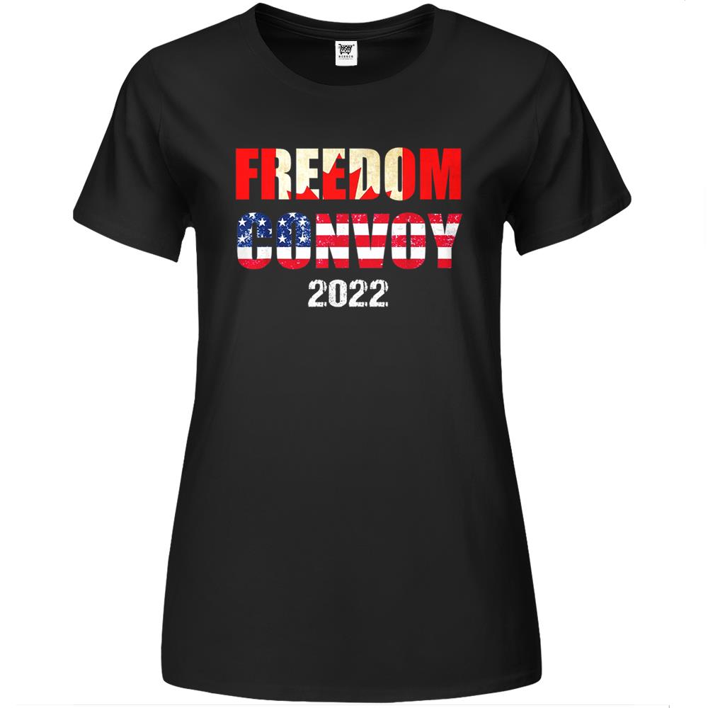 Canada Freedom Convoy 2022 Support Canadian Truckers Premium Womens T Shirts