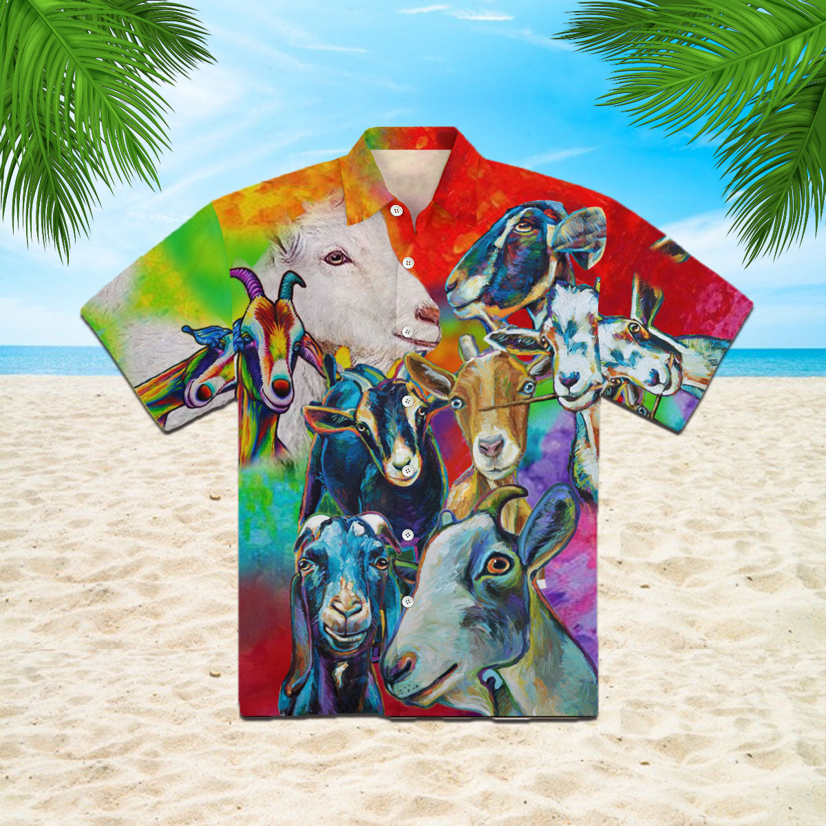 Oragontee Colorful Goat Hawaii Shirt For Men Women Adult Ha42024