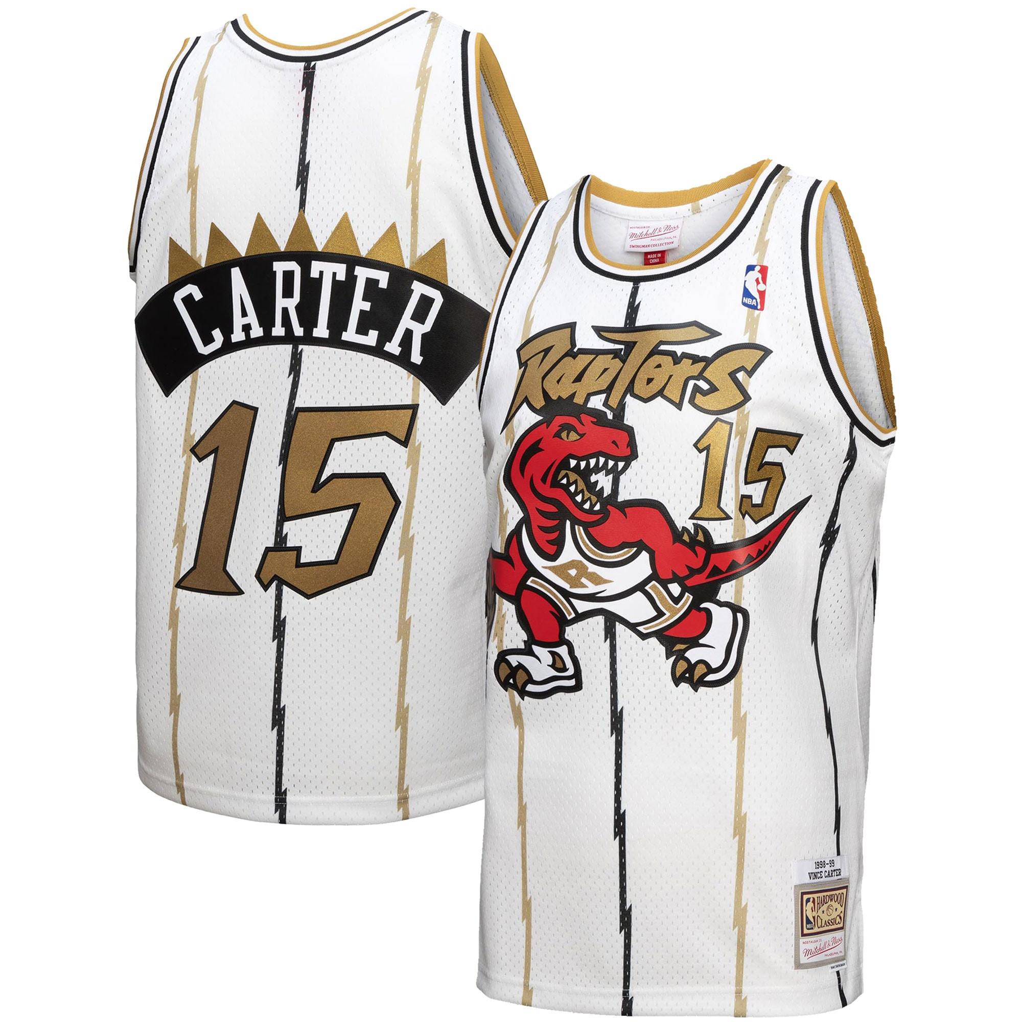 Vince Carter Toronto Raptors Mitchell & Ness 1998-99 Hardwood Classics Reload 3.0 Swingman Jersey – White NBA