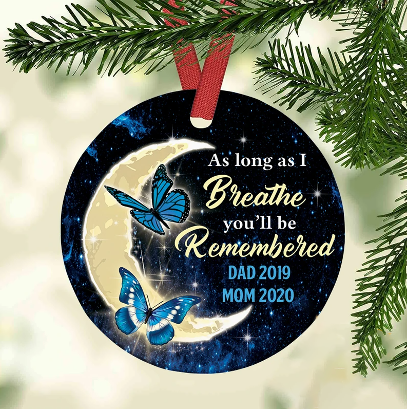 Memorial Butterfly Moon Ceramic Ornament