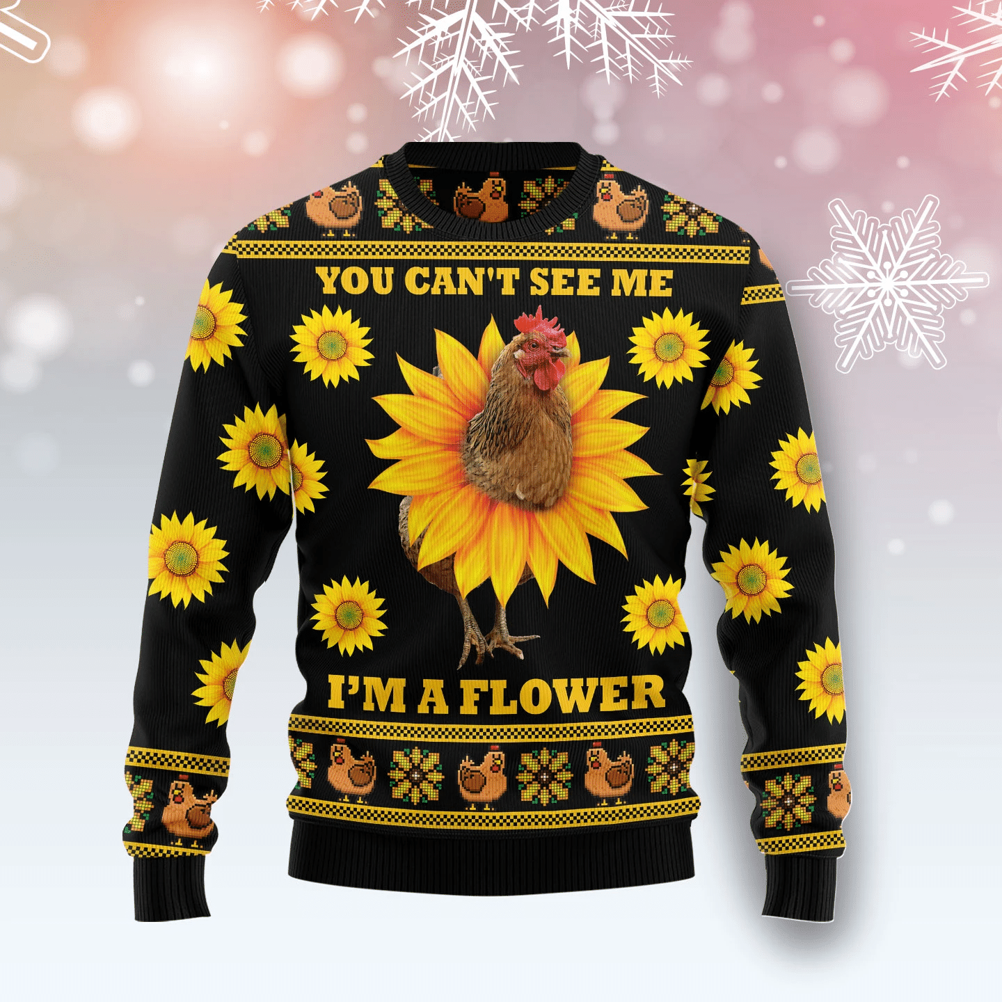 Chicken Flower Christmas Ugly Sweater